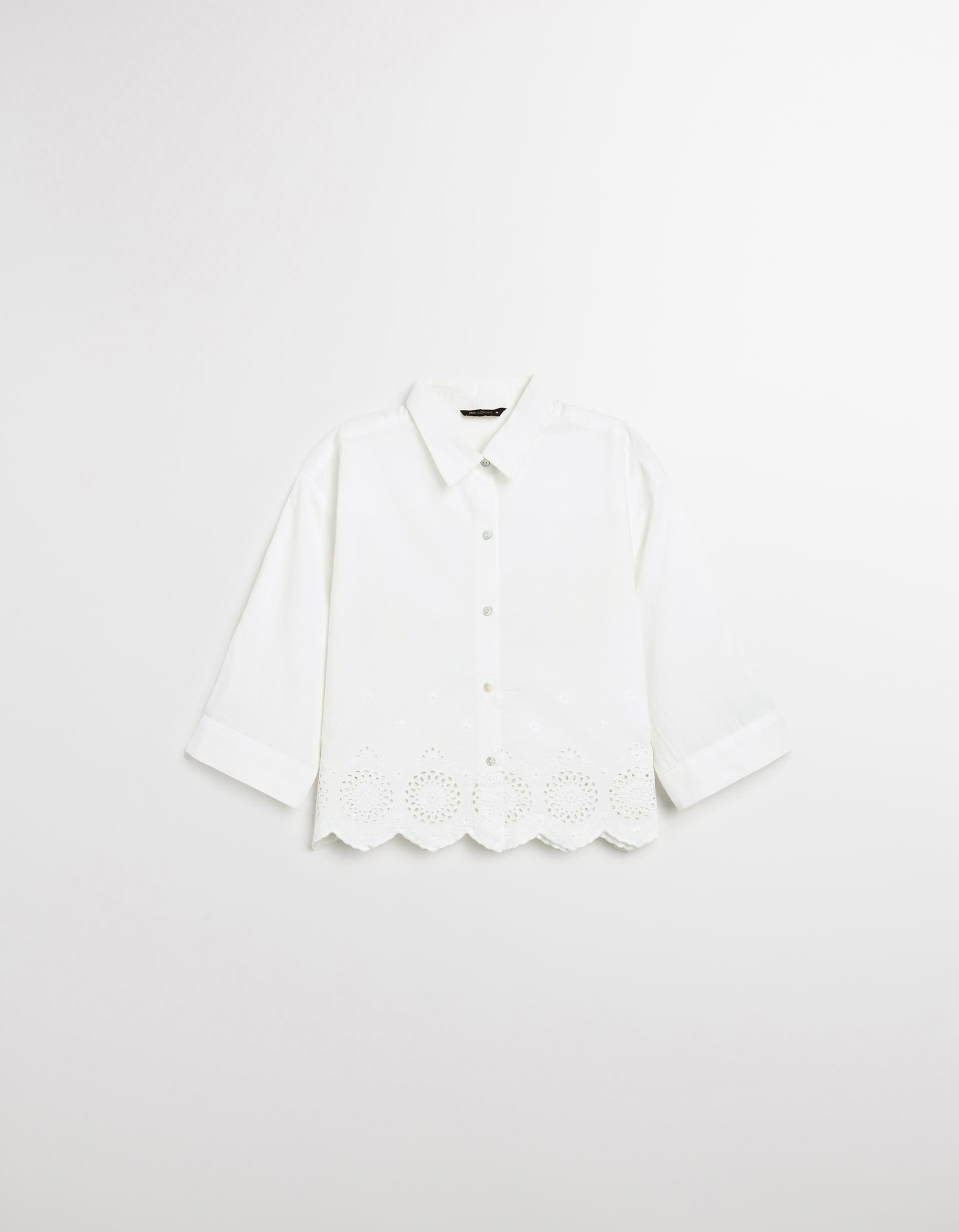 Blusa com Bordado, Mulher, Branco