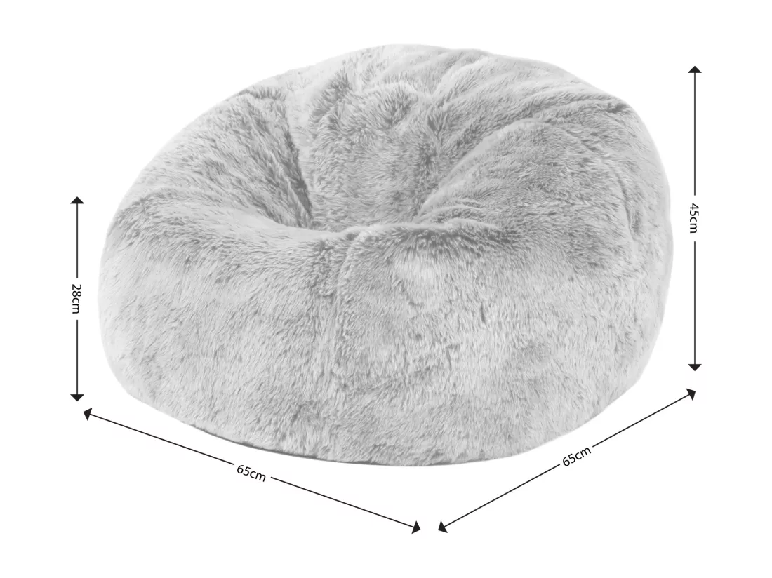 Pouf classique imitation fourrure pour enfants rose poudré