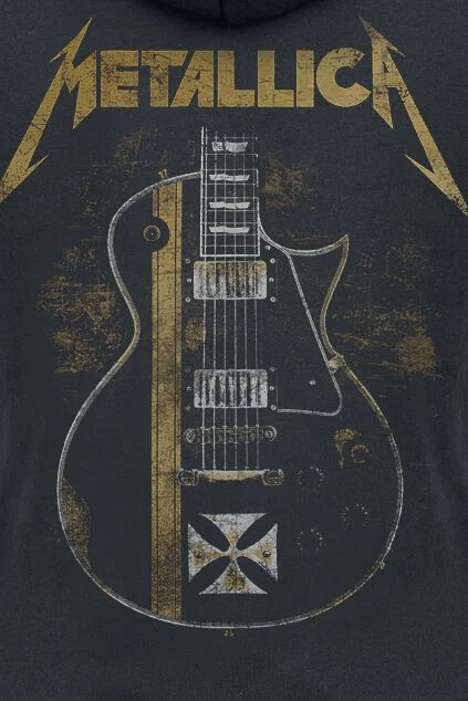 Hetfield Iron Cross Guitar | Metallica Sweat-shirt zippé à capuche