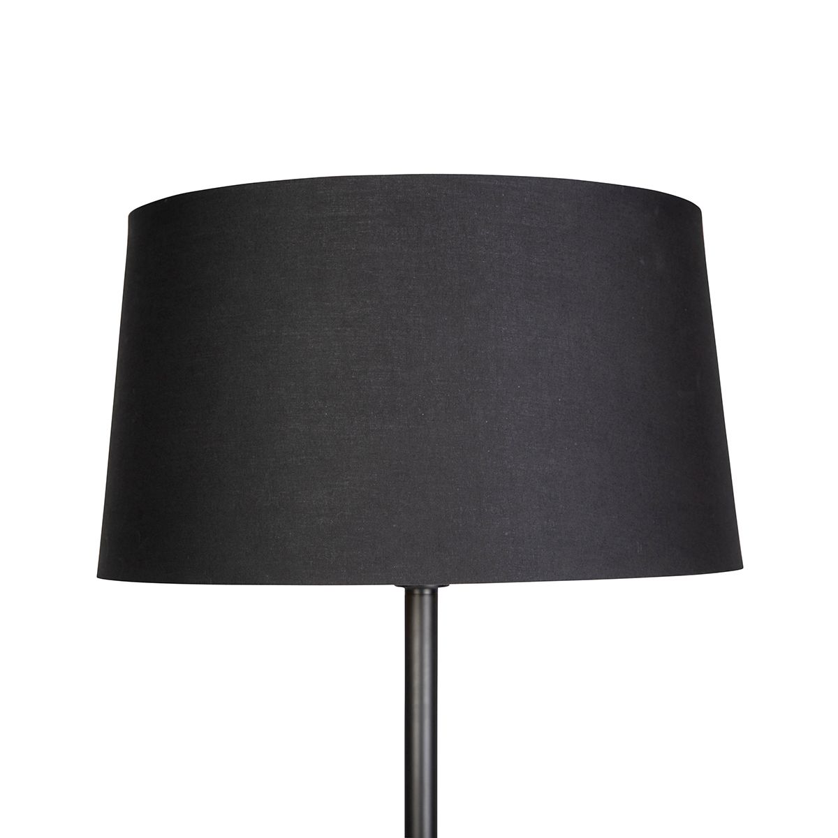 Smart vloerlamp zwart met zwarte kap 45 cm incl. Wifi A60 - Simplo