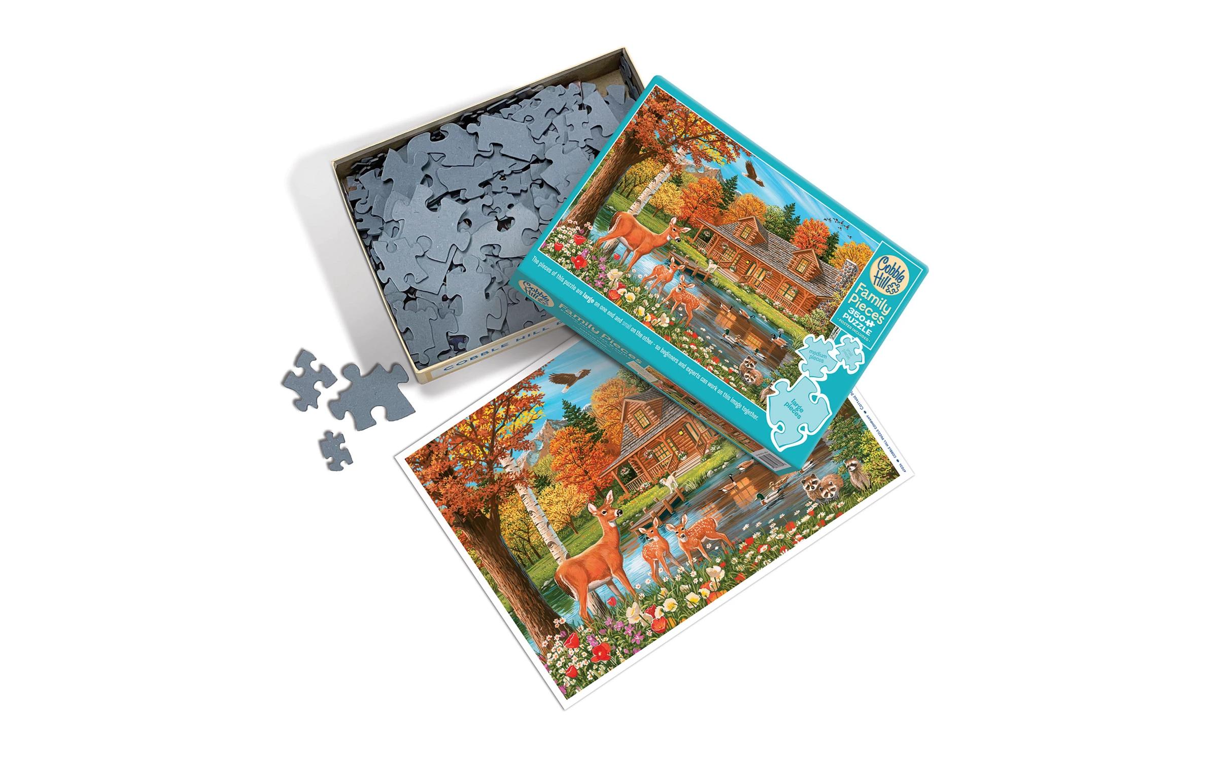 Puzzle Häuschen mit Teich 350 TeileSpiel für die ganze Familie