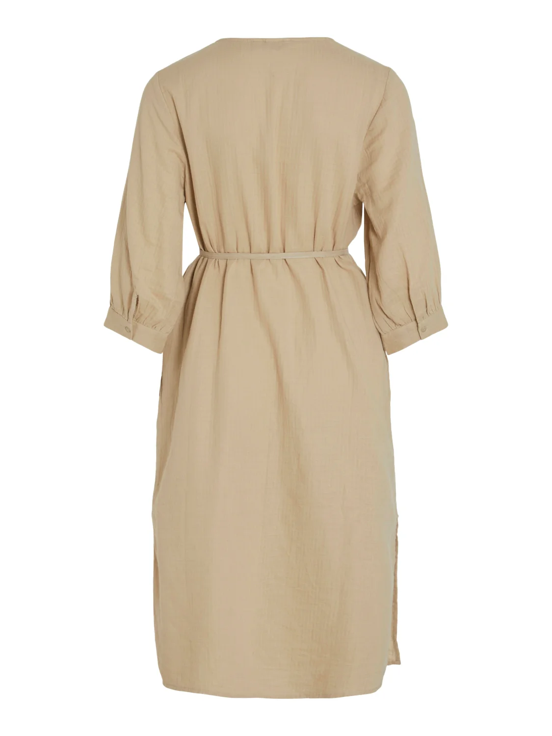 Vila  Vilania 3/4 V-Neck midi kjole - Feather Gray