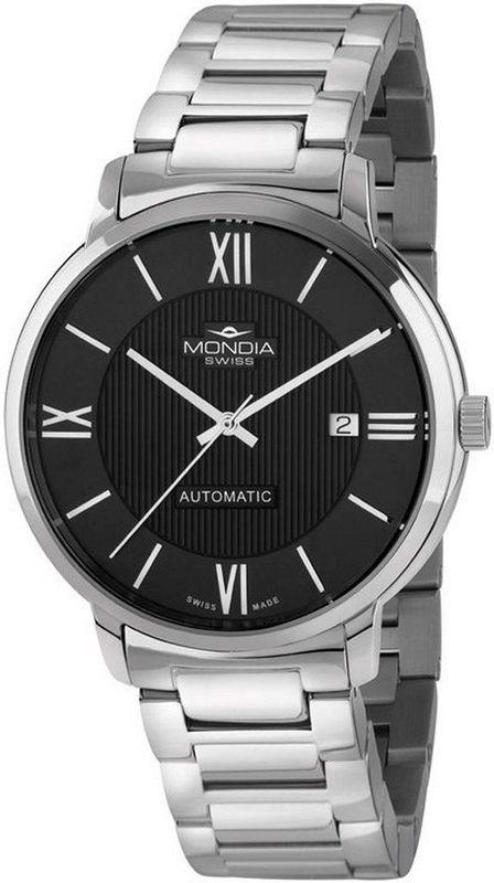 Mondia - MS-228-SS-BKRM-CM - Polshorloge - Zilver - Zwart - Automatisch - Elegance Classic