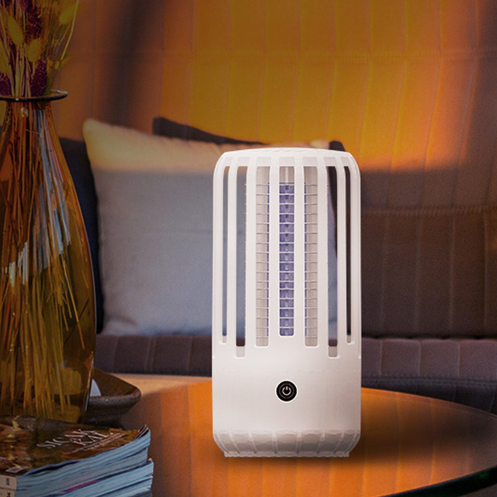 (Ø65x130mm) Elektrische USB Photokatalyse Anti Mücken Insekten Lampe Wiederaufladbare Moskito Falle - Weiss