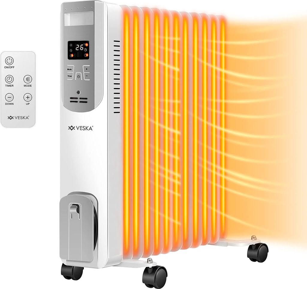 Ölradiator 2500W Elektro Heizkörper mit LCD-Display und Fernbedienung