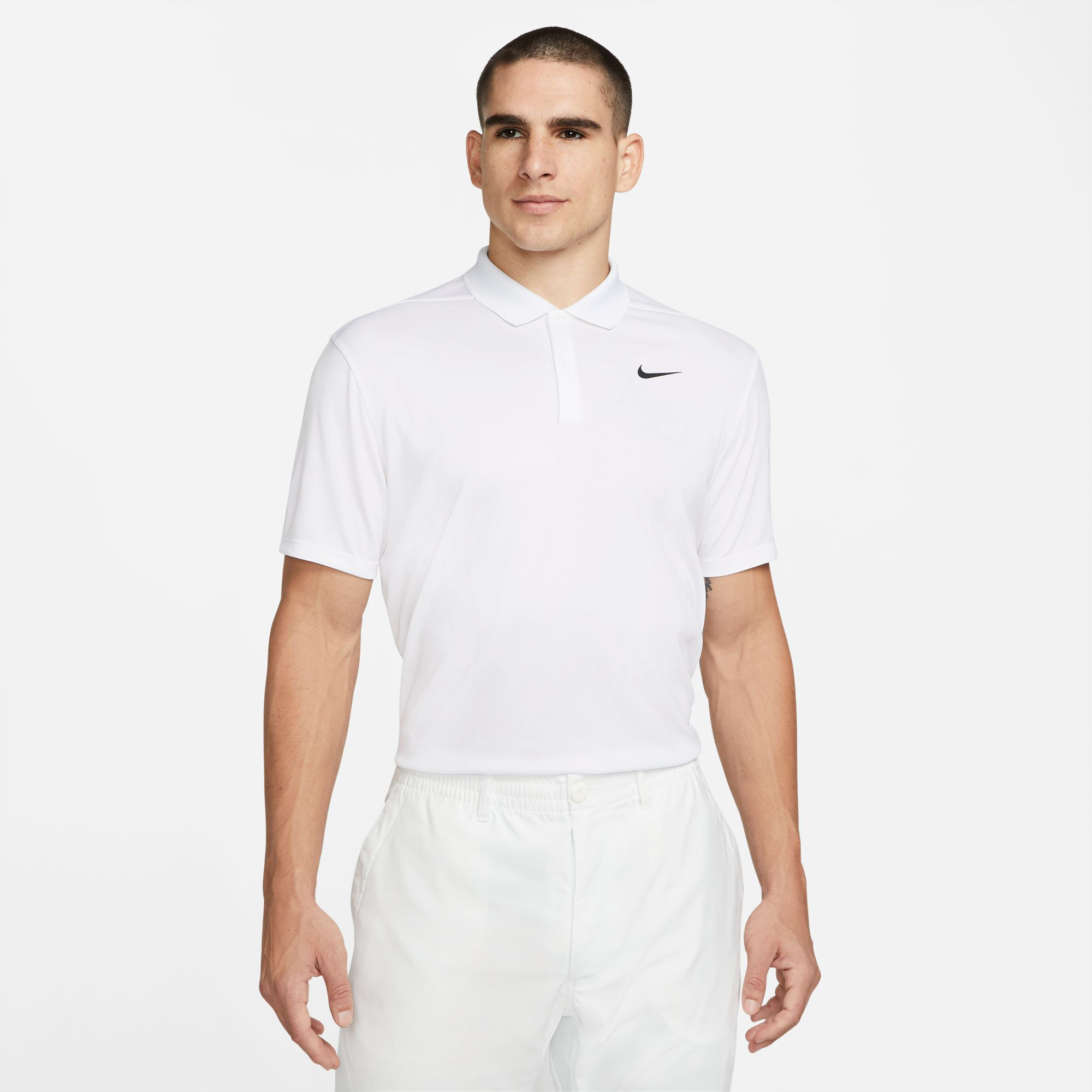 Nike Dri-Fit Polo Hommes - Blanc