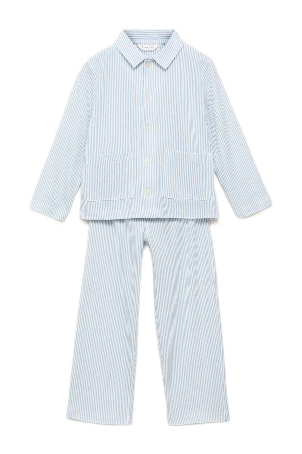 Mango Kids pyjamaset lichtblauw/wit