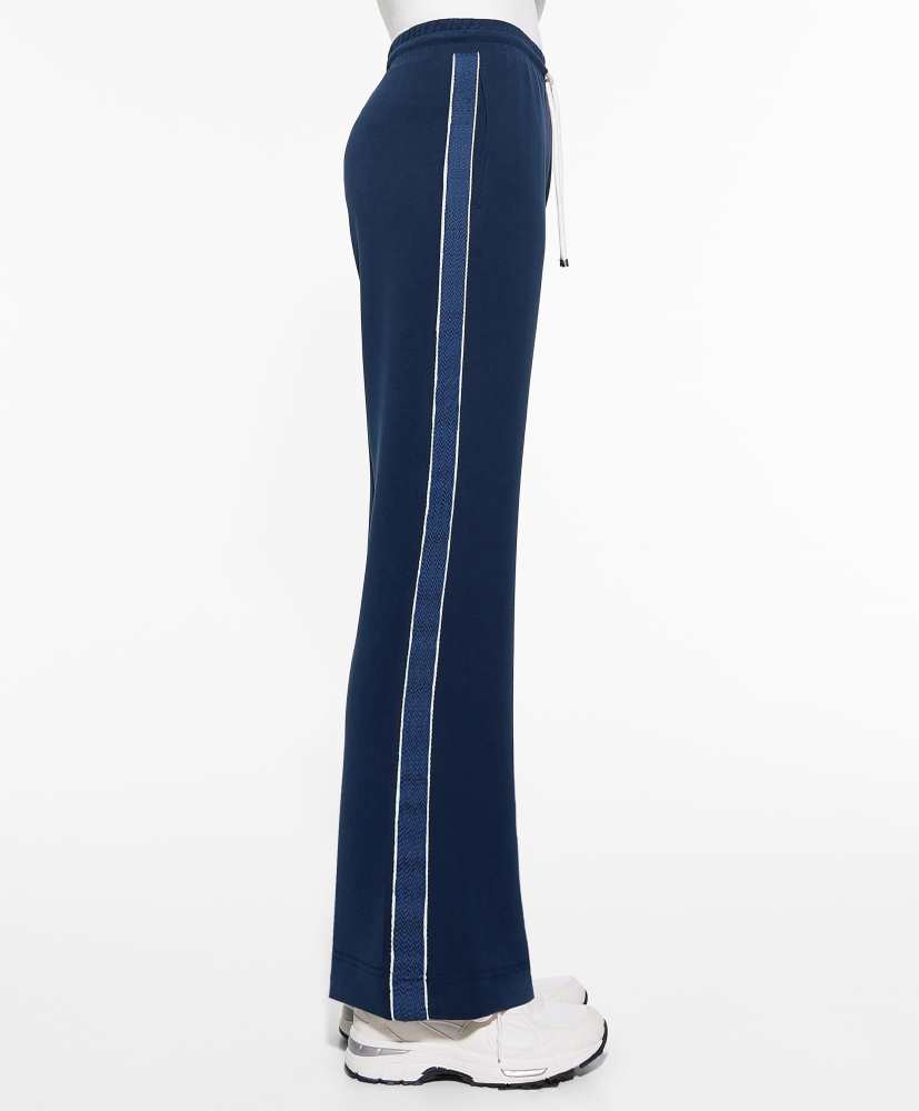 Calça flare em modal com aplique lateral