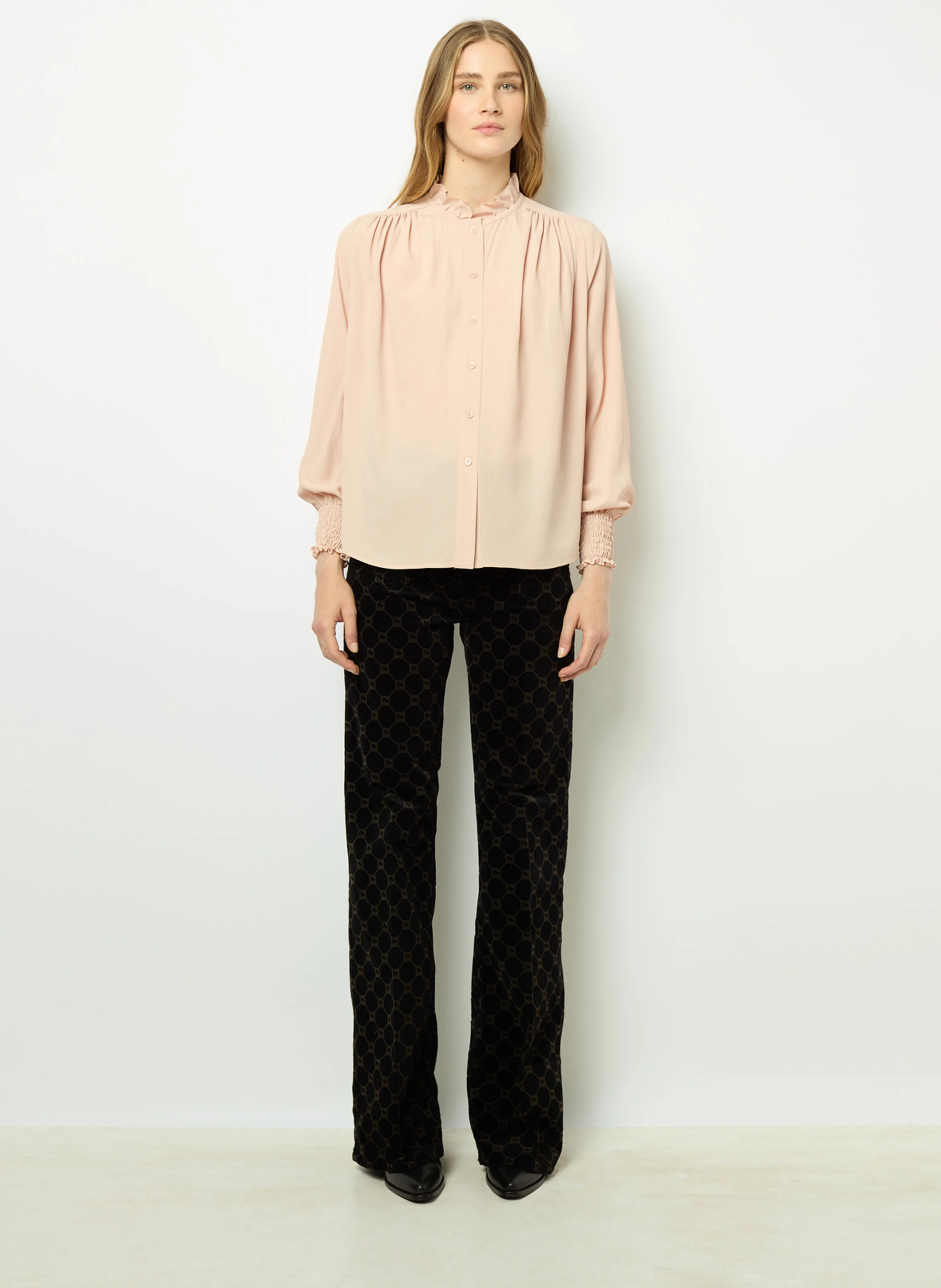 BELY - Chemise col victorien droit | Rouge
