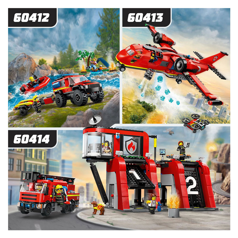LEGO City 60412 4X4 Brandweerauto met Reddingsboot
