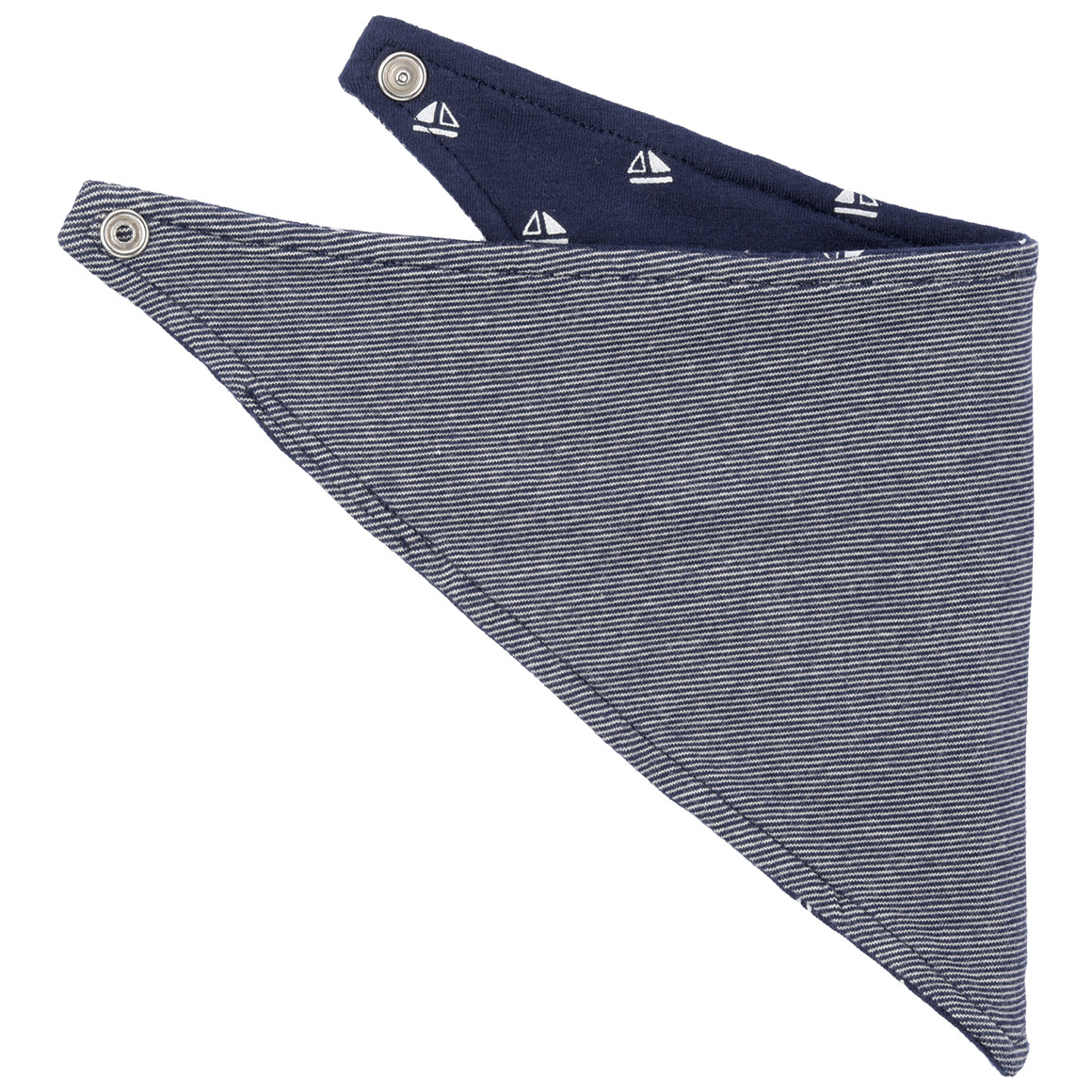 Topomini Baby Bandana mit Segelschiff-Allover dunkelblau