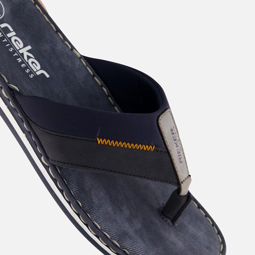 Rieker Dollaro Slippers blauw Leer