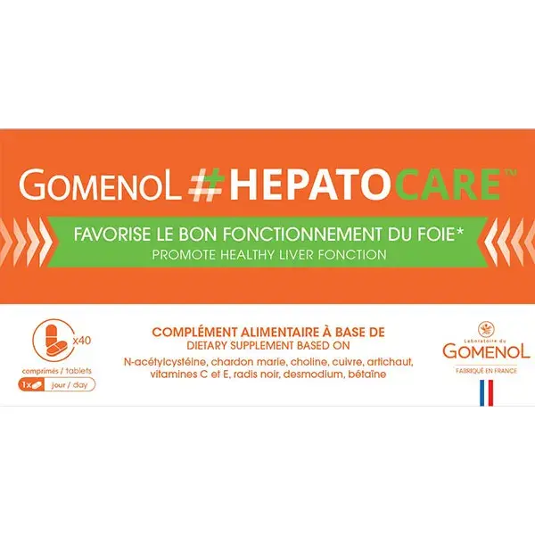 GOMENOL + GOMENOL HEPATOCARE Caixa com 40 comprimidos