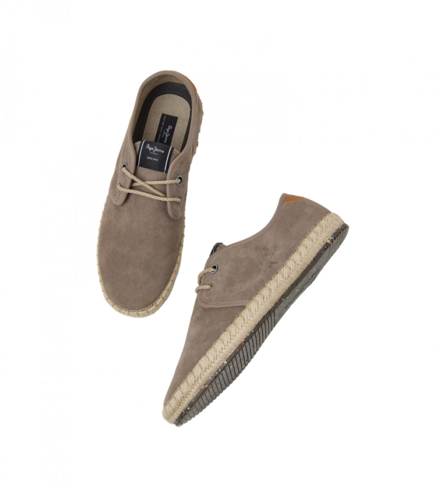 Tênis Pepe Jeans Tourist Classic em couro taupe