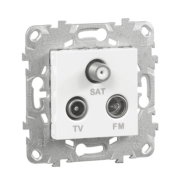 Mécanisme prise TV-FM-SAT Schneider Electric Unica Déco blanc