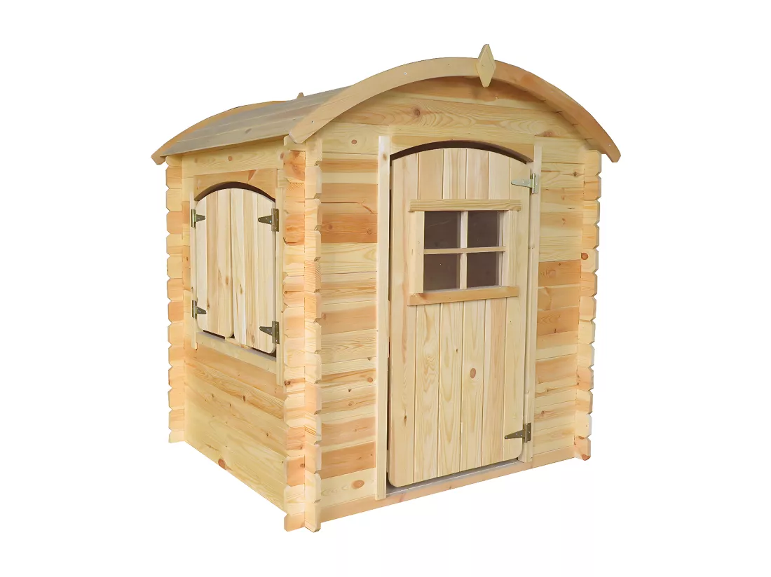 Cabane enfant exterieur 1.1m2 - AVEC plancher - 146x112xH145cm - Timbela M516