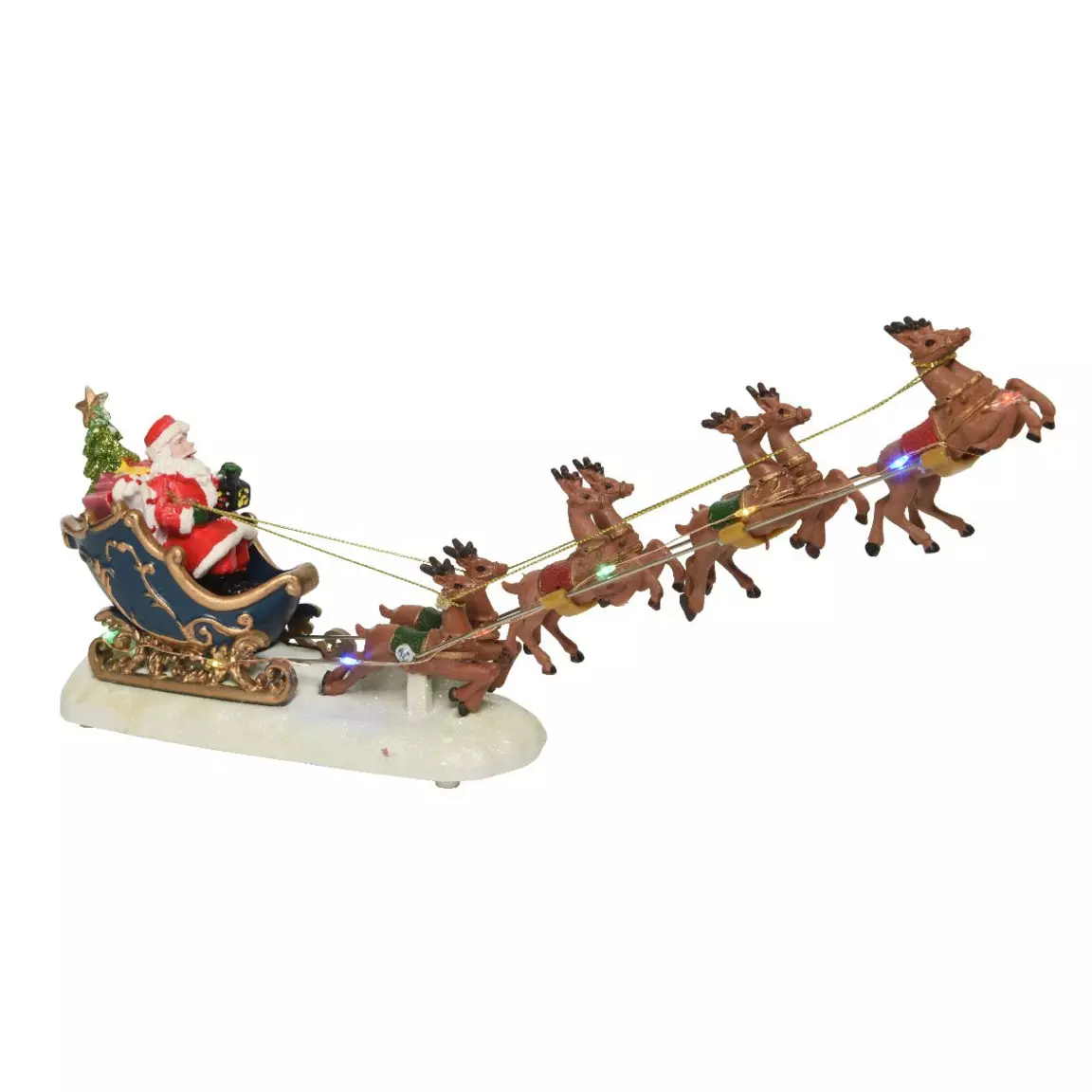 Traineau du Père Noël à piles en route pour sa tournée