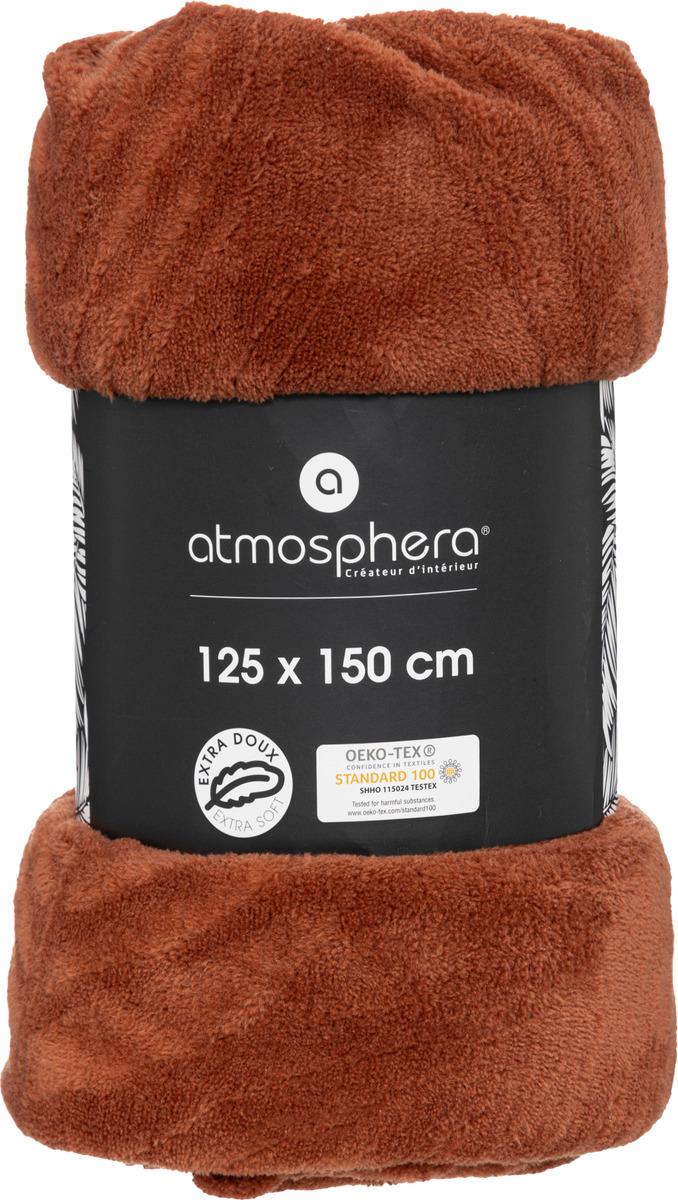 PLAID FLANEL BRUSH ZOA TERRACOTTA 125X150CM