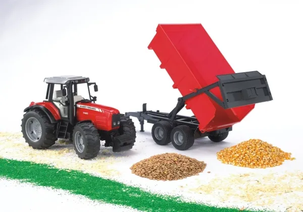 Bruder Massey Ferguson 7480 tractor with tipping trailer toy