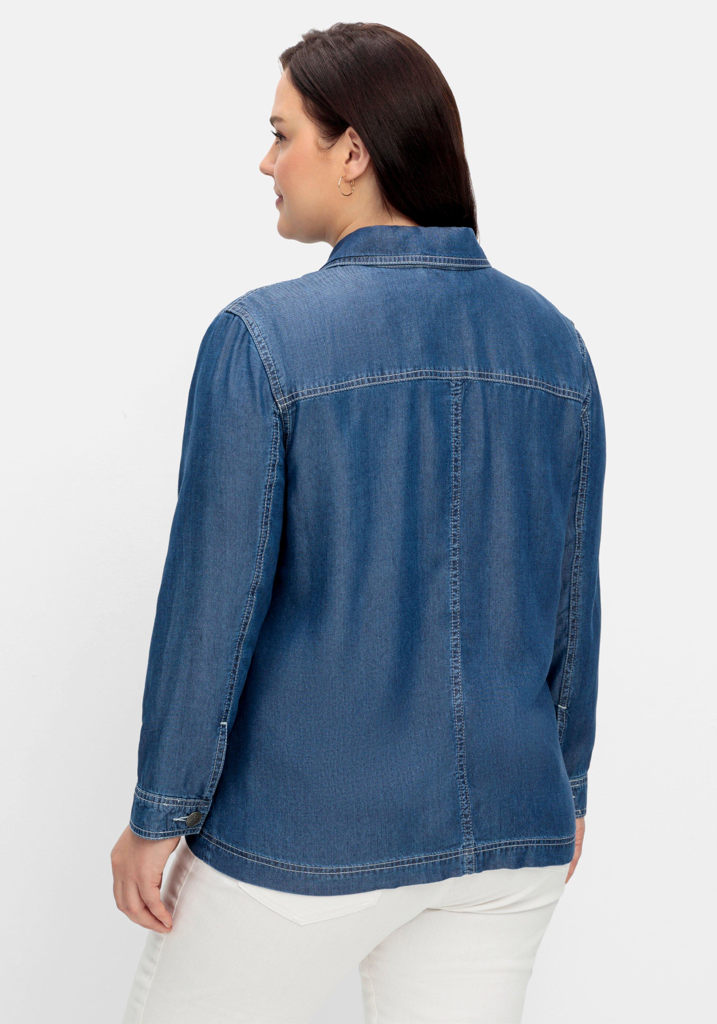 Hemdjacke in Jeans-Optik, aus TENCEL™ Lyocell