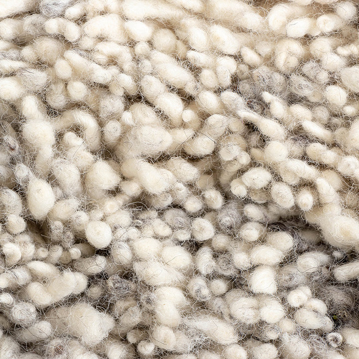 Hoogpolig Wollen vloerkleed - Royal Creme / Grijs Gemeleerd