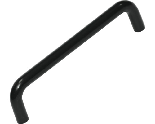 Meubelgreep D-vormige stanggreep, zwart kunststof, gatafstand 128 mm, L x B x H 138/10/35 mm