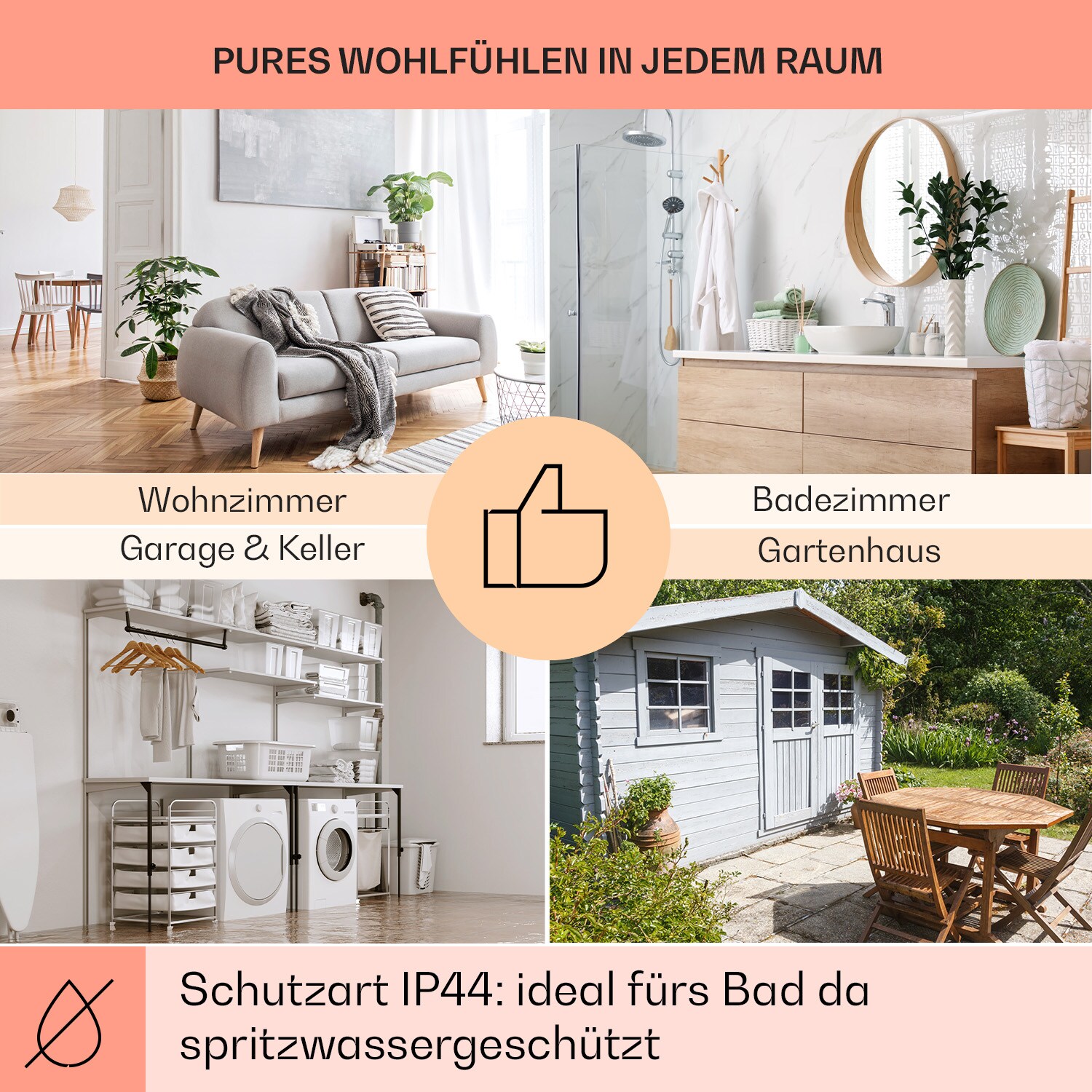 Wonderwall Air Art Smart Infrarotheizung 120x60cm 700W WandinstallationApp-Steuerung Gartenweg