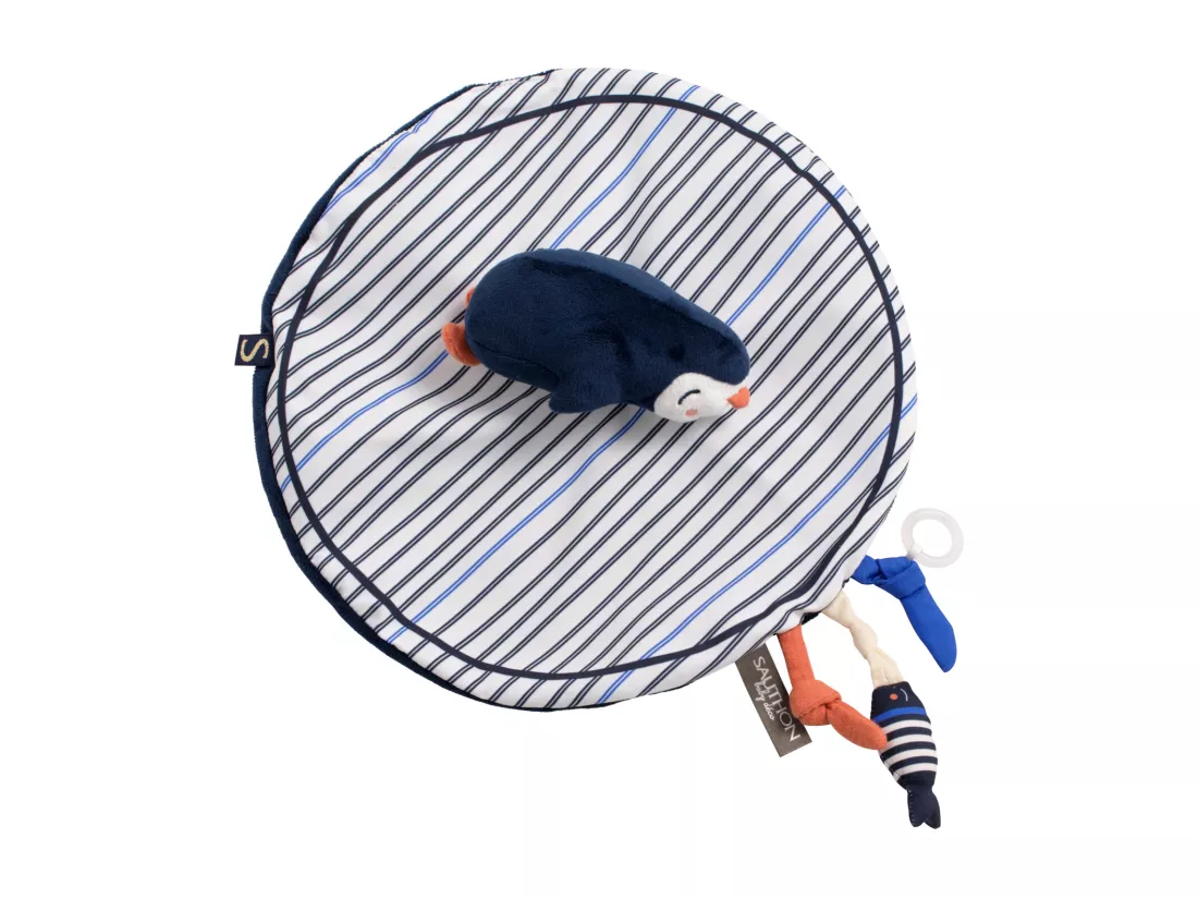 Doudou mouchoir pingouin velours