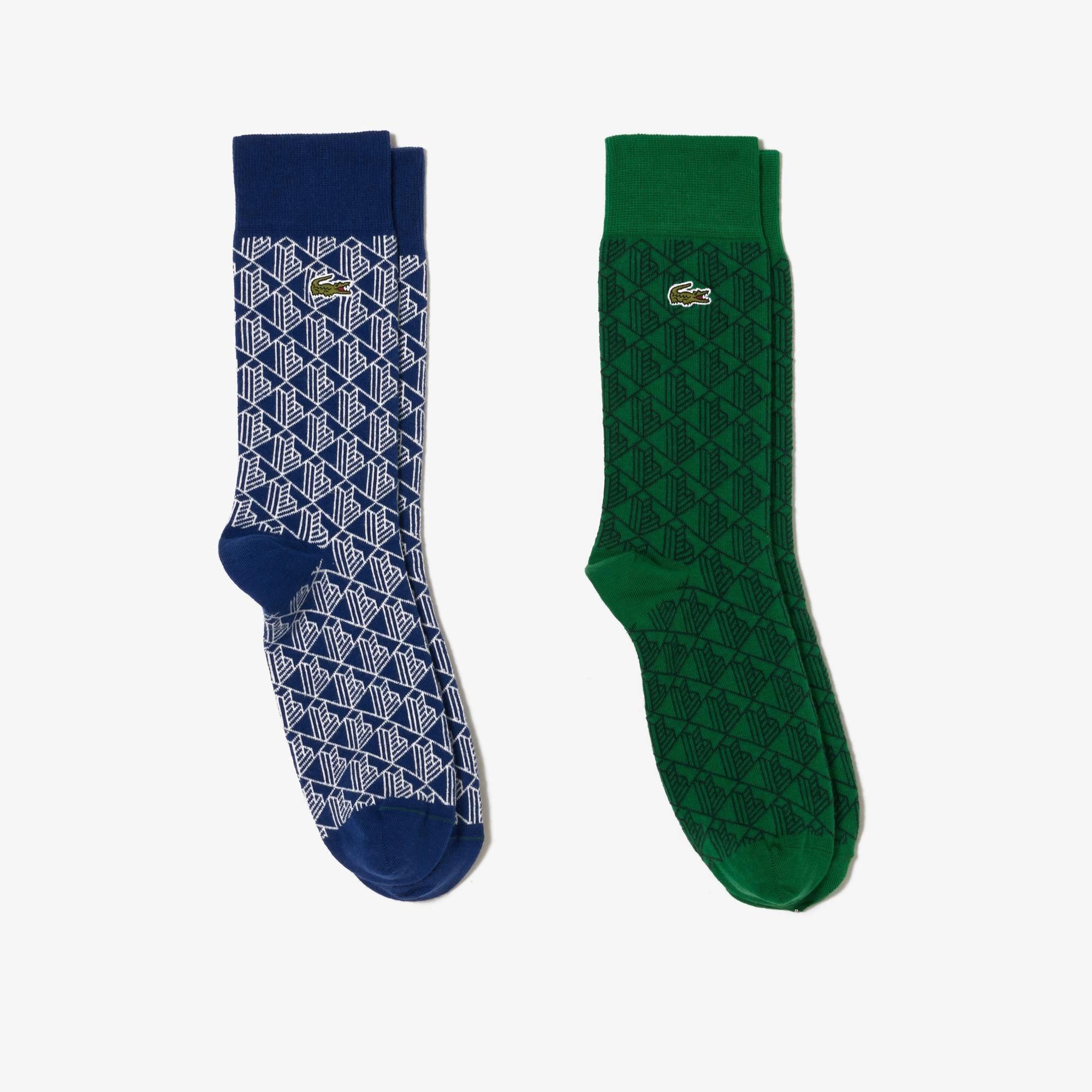 Lacoste 2 pack Monogram Jacquard Socks