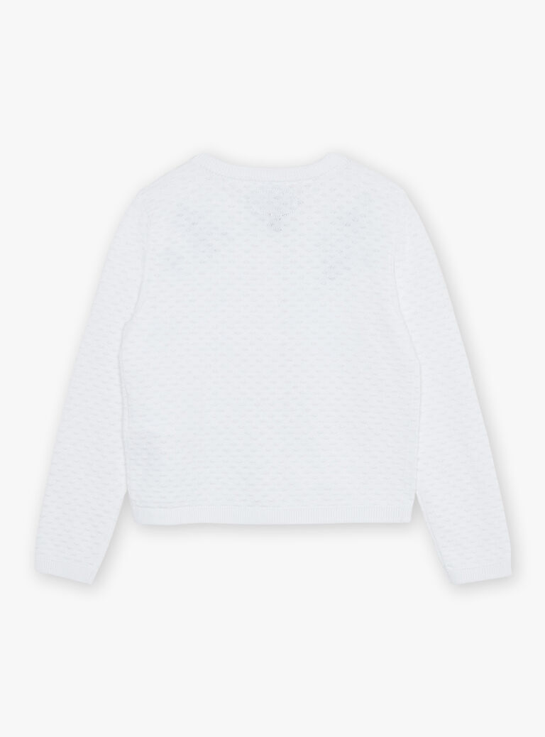 Gilet écru à broderies fleuries