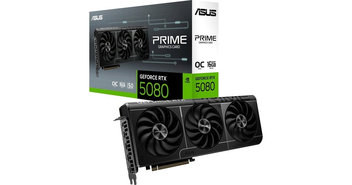 ASUSPRIME GeForce RTX 5080 OC grafische kaart  (3x DisplayPort, 1x HDMI)