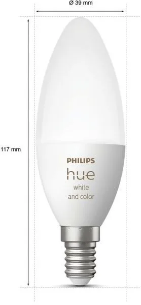 Philips Hue White and Color Flamme Duobox E14 Bluetooth (lot de 2) Ampoule connectée
