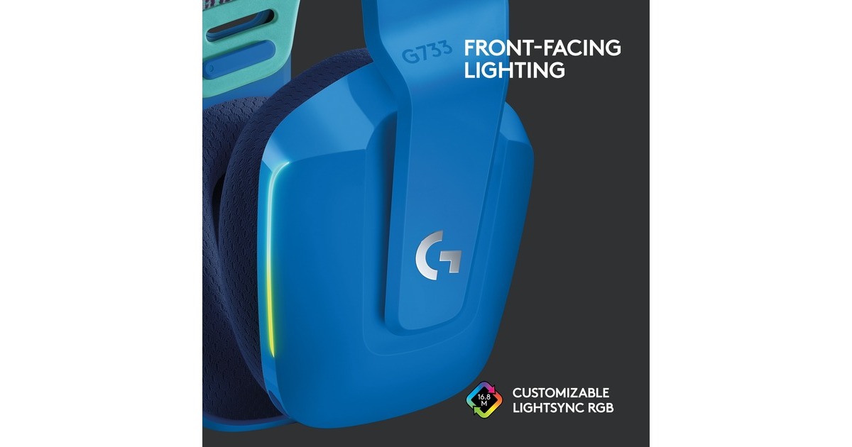 LogitechG733 LIGHTSPEED Wireless RGB  over-ear gaming headset  (Blauw, PC, PlayStation 4)