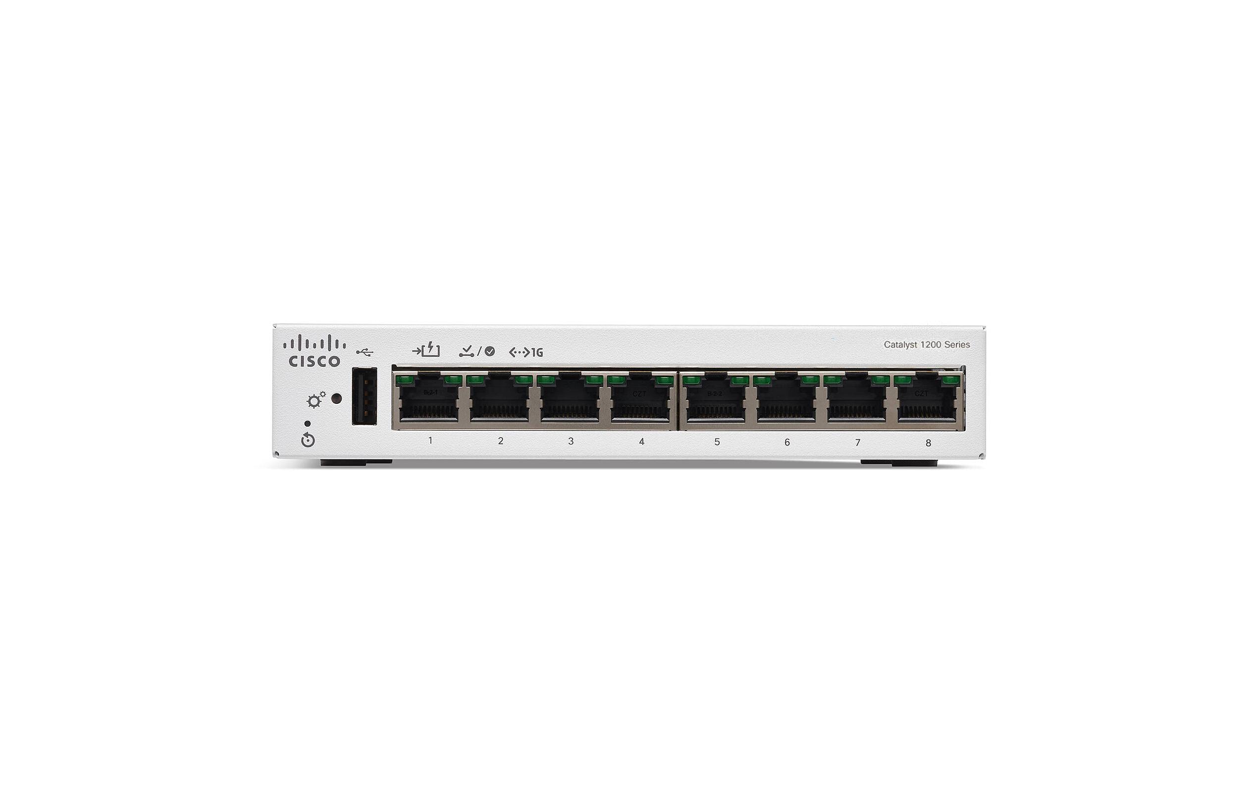 Switch Catalyst C1200-8T-D 8 Port<br>Managebarer Layer 2+ 8-Port 10/100/1000 Mbps Web-Desktop-Switch