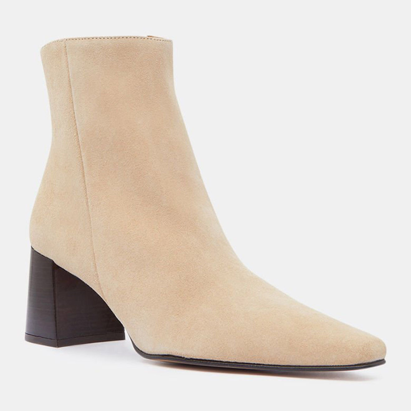 Flattered Bottines en Velours de Cuir beiges - Talon 7 cm