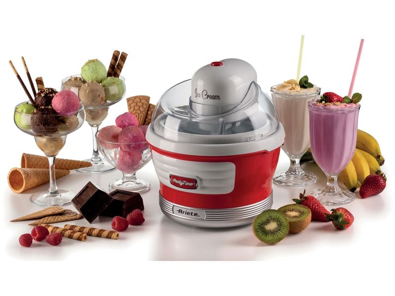 Ariete Glacemaschine Party Time ARI-643-RD 1.5 l, Rot/Weiss Eiskrem-Maschine