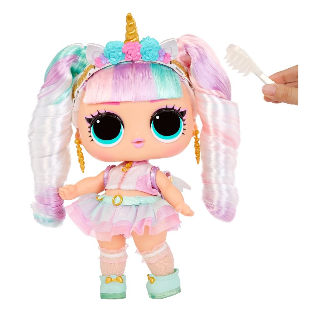 LOL Surprise! Große 28 cm Puppe mit Babyhaaren, Einhorn mit 14 Überraschungen