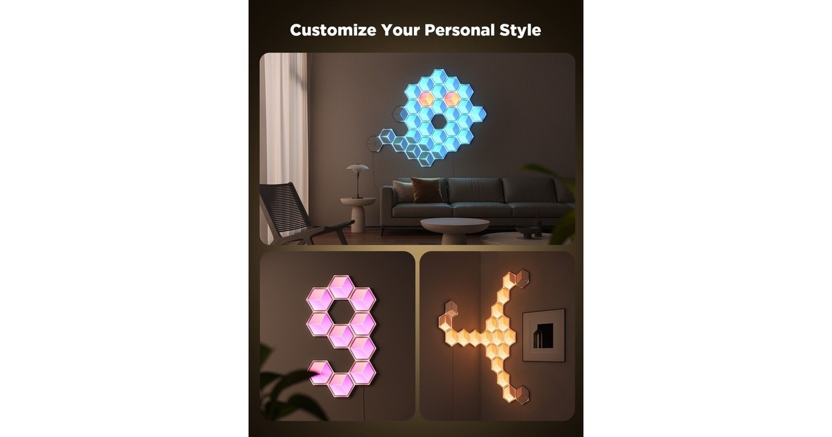 GoveeGlide Hexagon Light Panels Ultra - 7-pack sfeerverlichting  (2,4GHz wifi, Bluetooth)