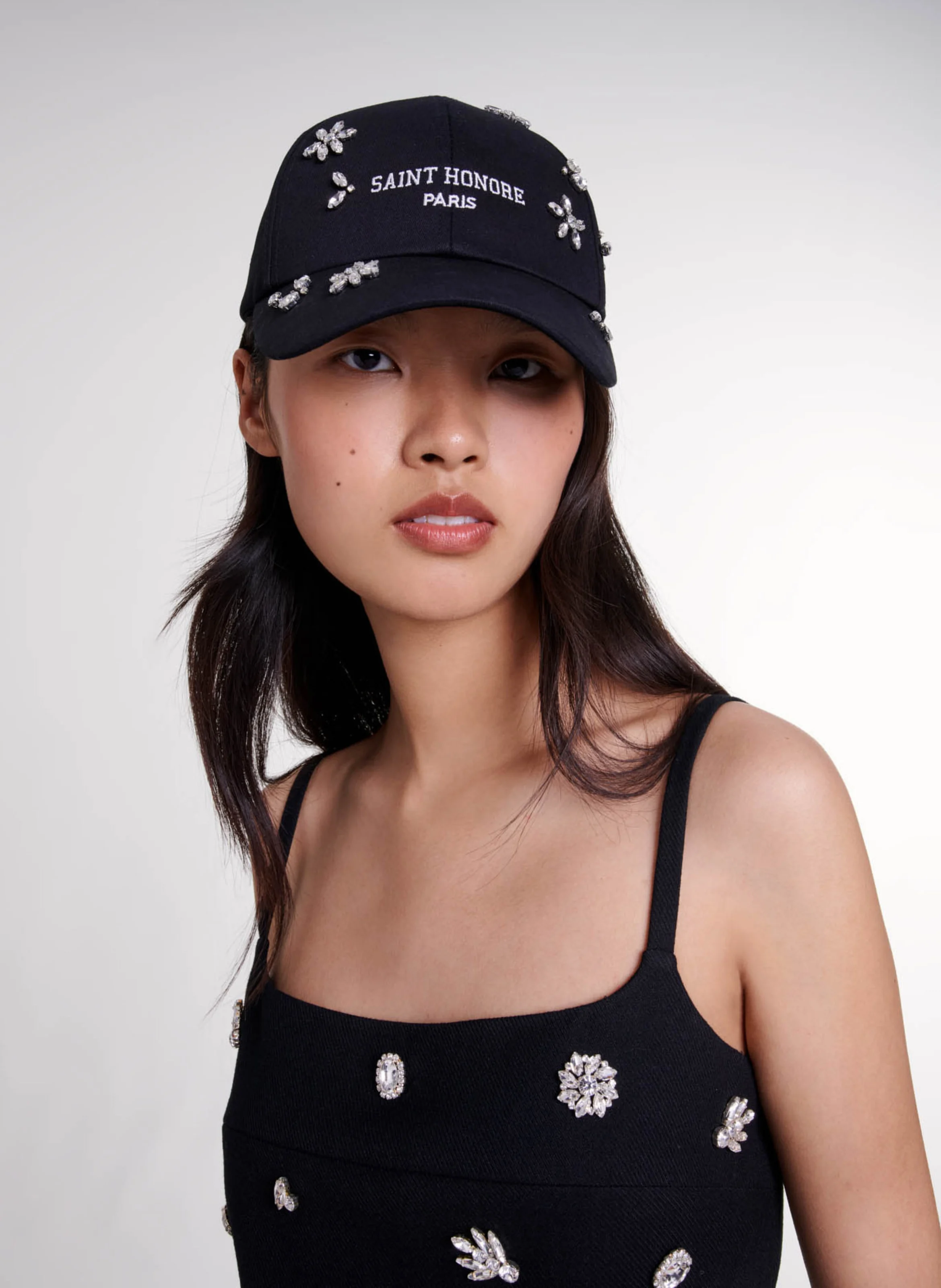 Crop top à strass | Noir