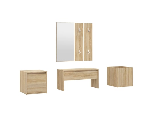 VIDAXL - Armoire Ensemble de meubles de couloir chêne sonoma bois d'ingénieri...