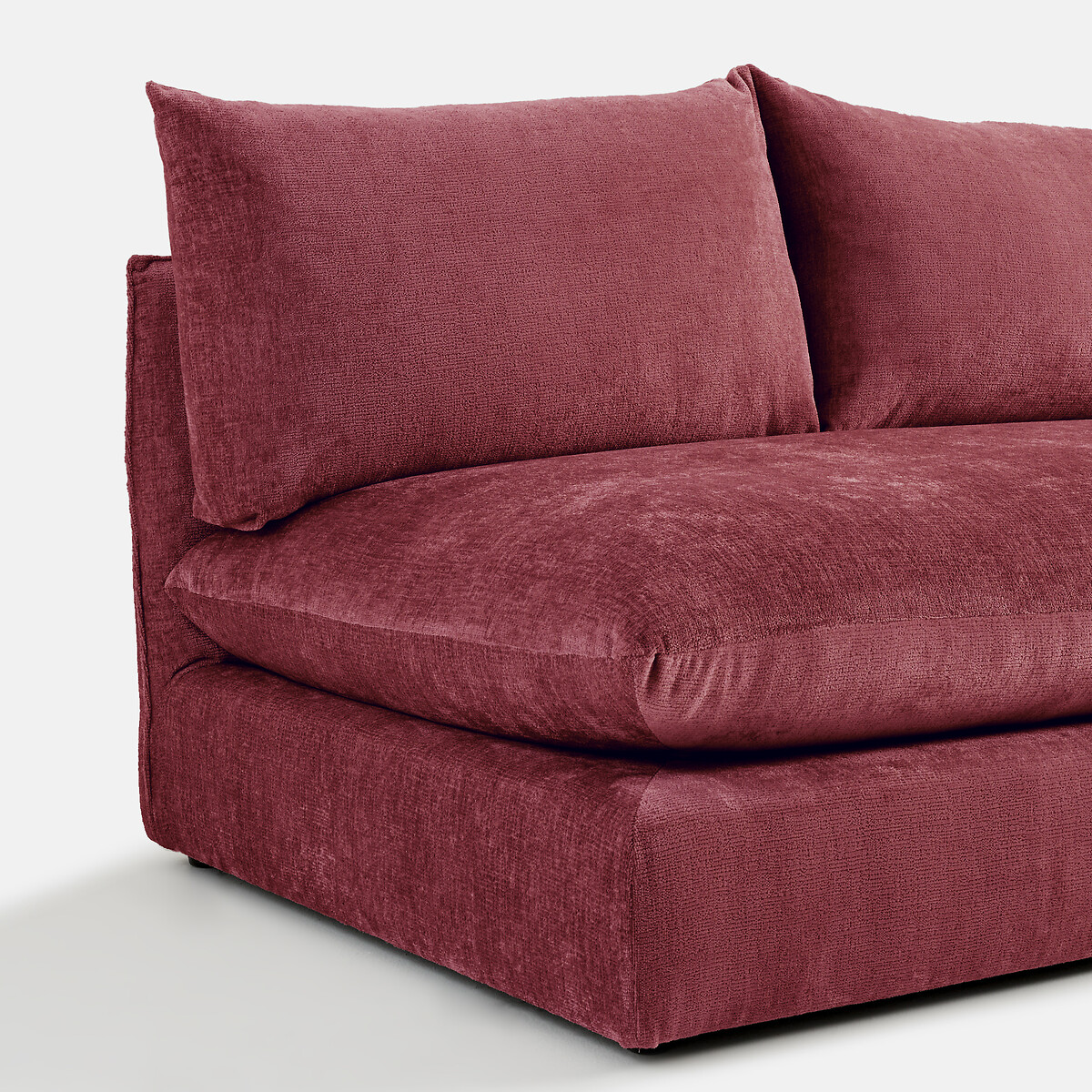 LA REDOUTE INTERIEURS<br>Sofá modular de 2 lugares. Veludo Malo texturizado