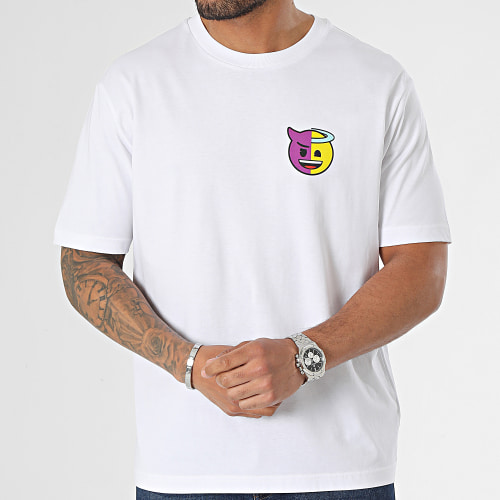 Tee Shirt Oversize Large Evil Or Good Blanc
