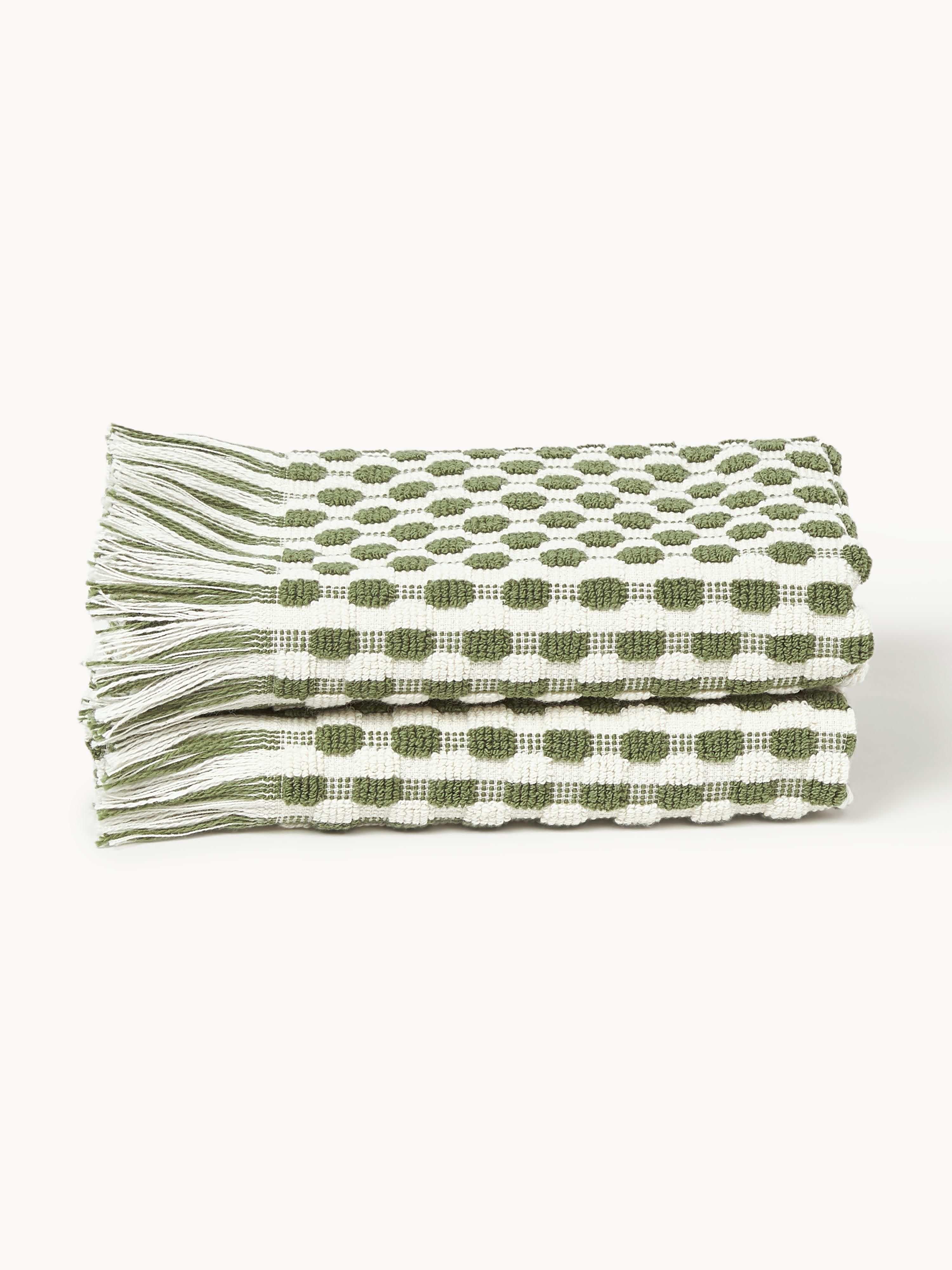 Handdoek Juniper met hoog-laag structuur, in verschillende formaten