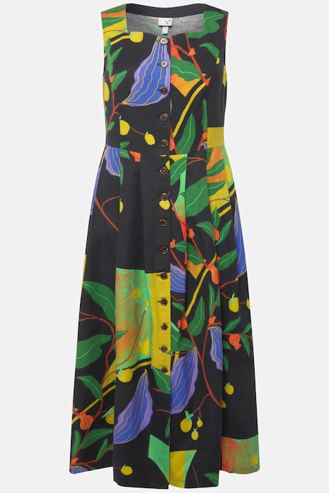 Trachtenkleid, Leinenmix, Herzausschnitt, ärmellos