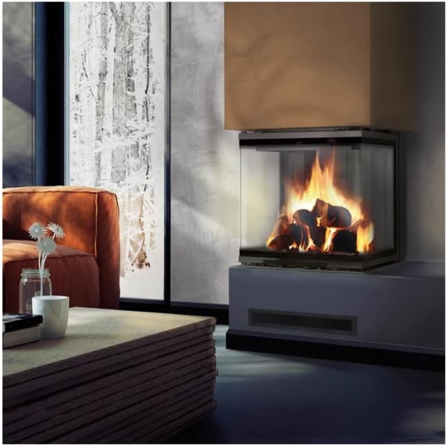 KRATKI NBC 500/500 Holzbefeuerter Kamineinsatz Lufteinlass BImSchV 2 konformer Stahl Schwarz Thermotec-Auskleidung 8 kW Thermischer Wirkungsgrad 83% Abgasauslass fi 200 mm 147x57,6 cm