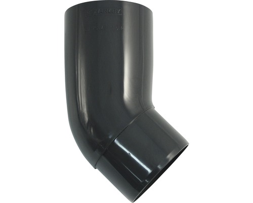 Marley ronde kunststof afvoerbocht, 45 graden, antracietgrijs RAL 7016, nominale breedte 75 mm