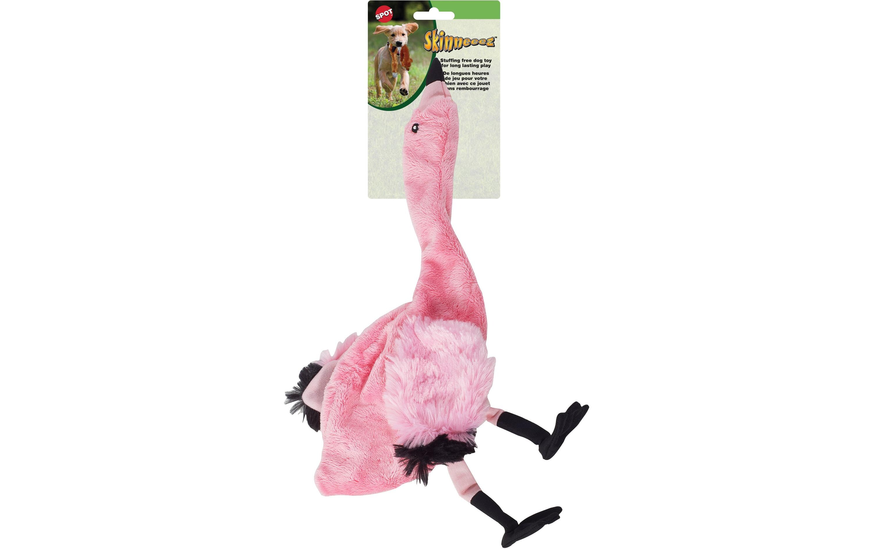 Hunde-Spielzeug Plüsch Flamingo, LWeiches Plüsch-Spielzeug ohne Füllung