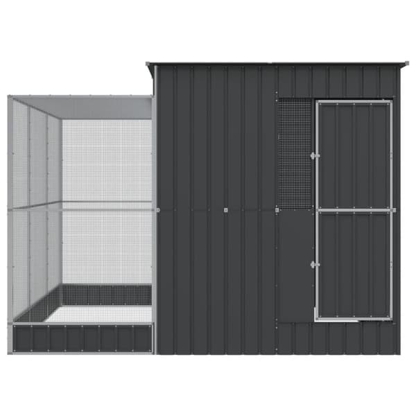vidaXL Voliere med forlengelse sølv 290x303x216 cm stål