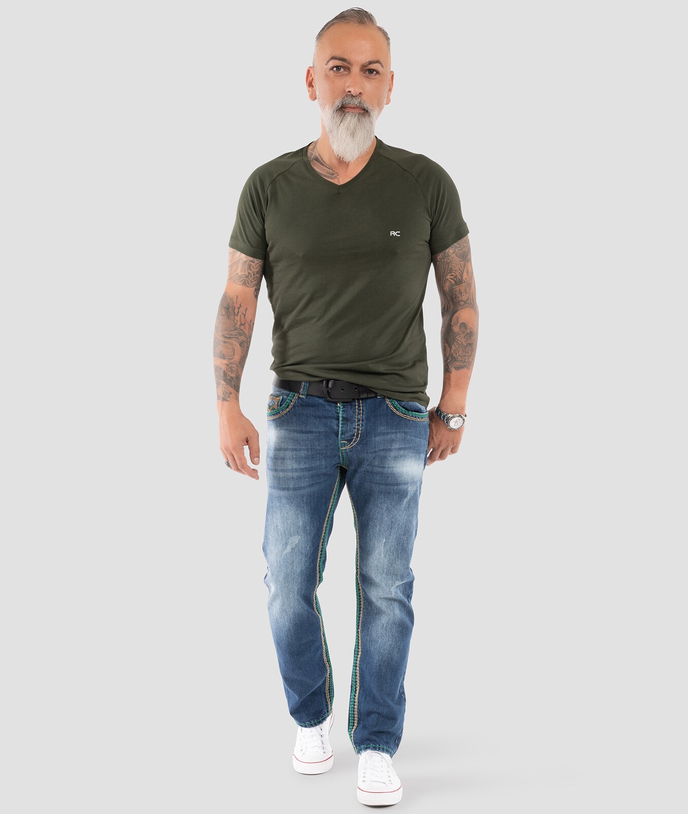 Rock Creek Jeans Comfort Fit dicke Nähte Loose Fit