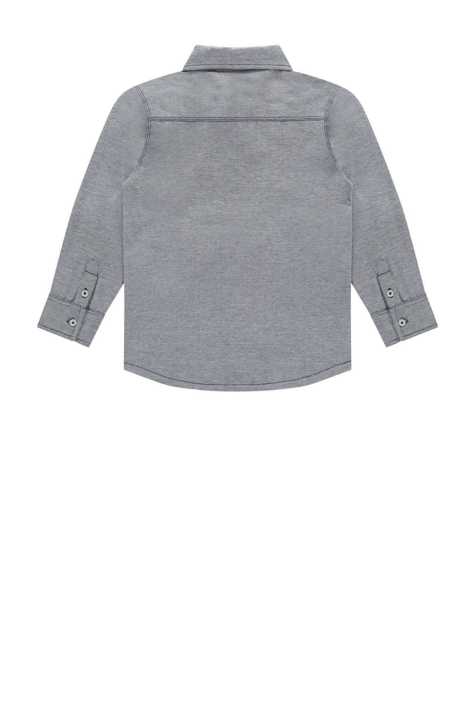 Stains&Stories gemêleerd overhemd blauw